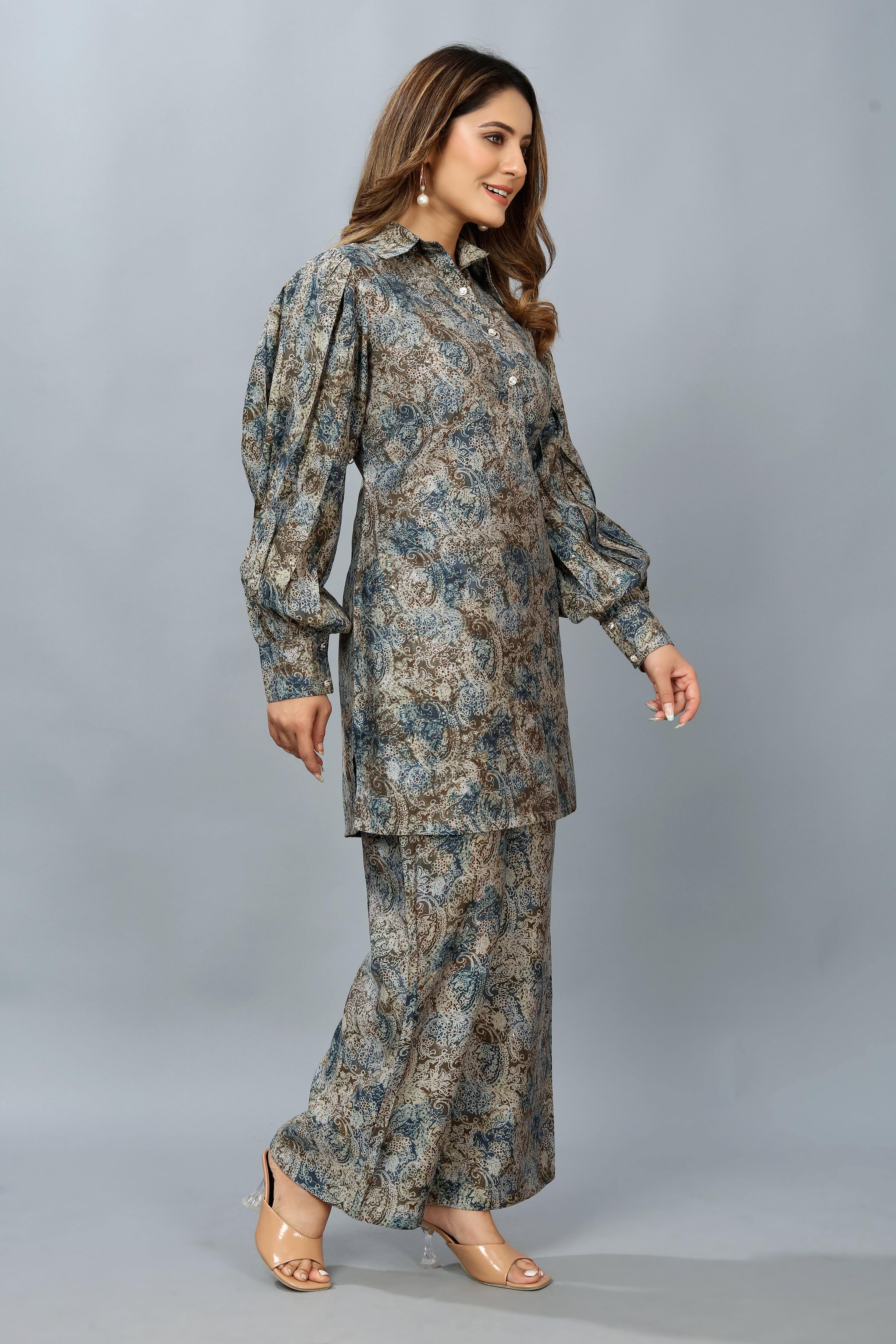 grey printed co-ord set