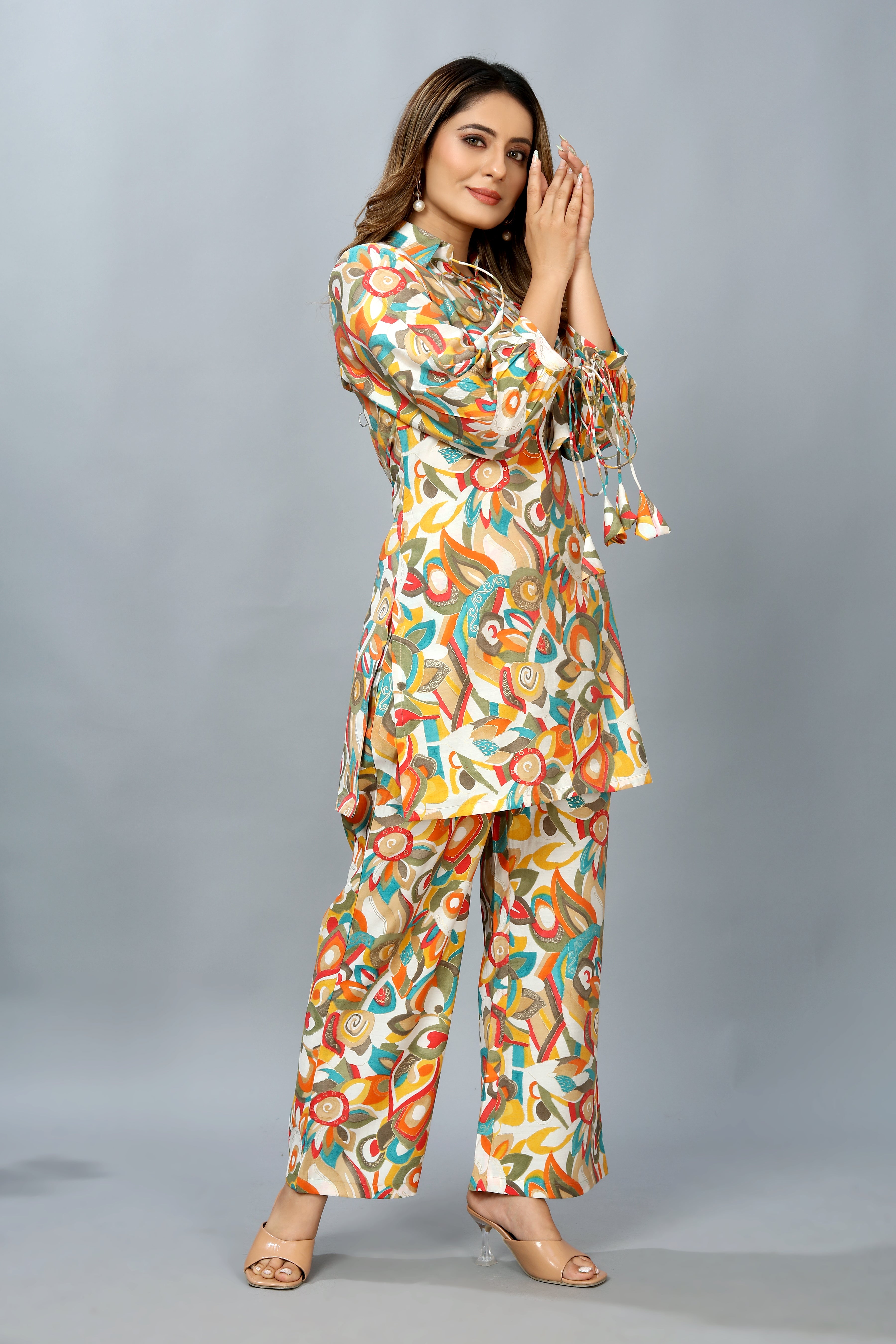 multi colored printed co-ord set