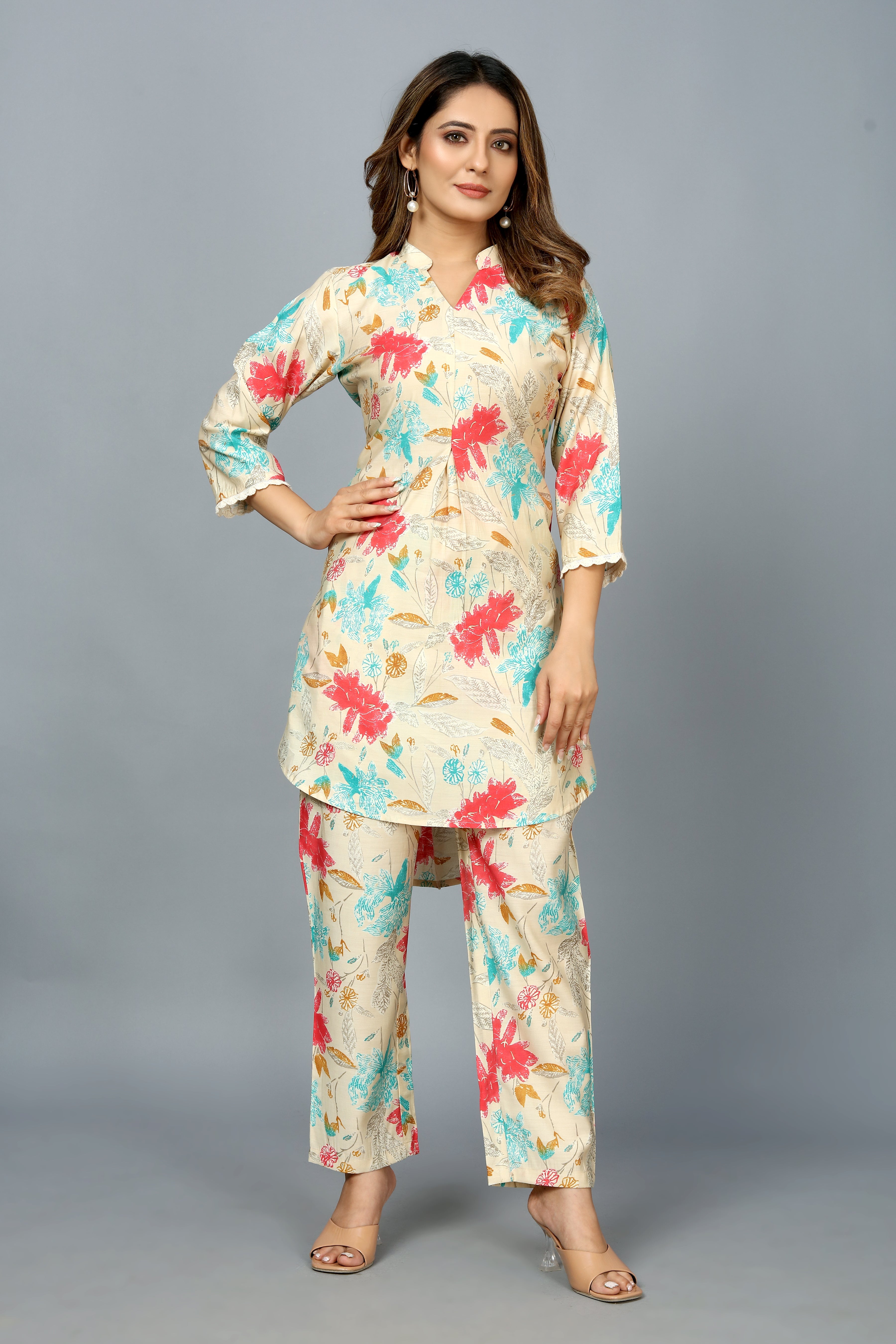 multi colored printed co-ord set