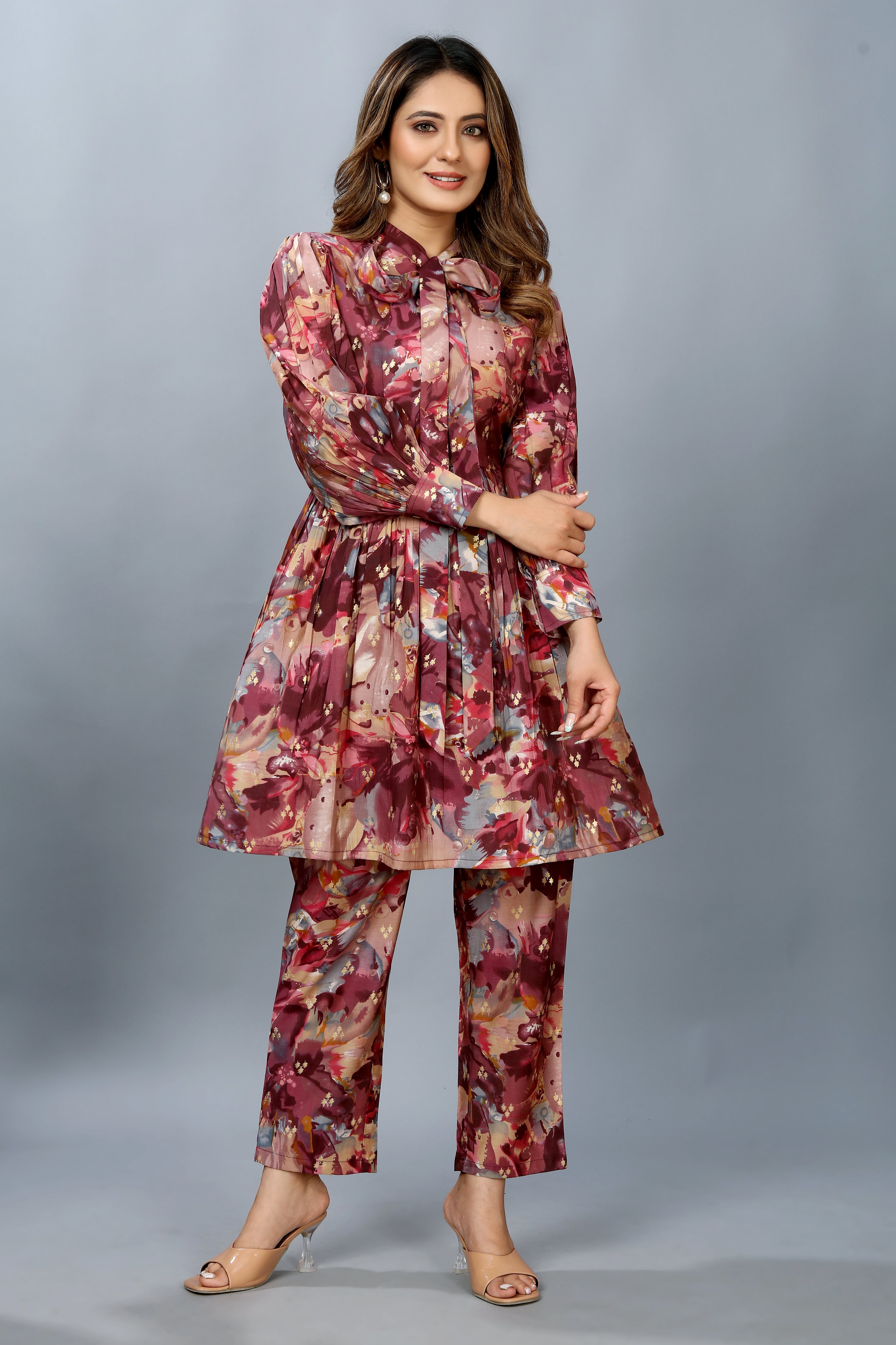 mauve printed co-ord set