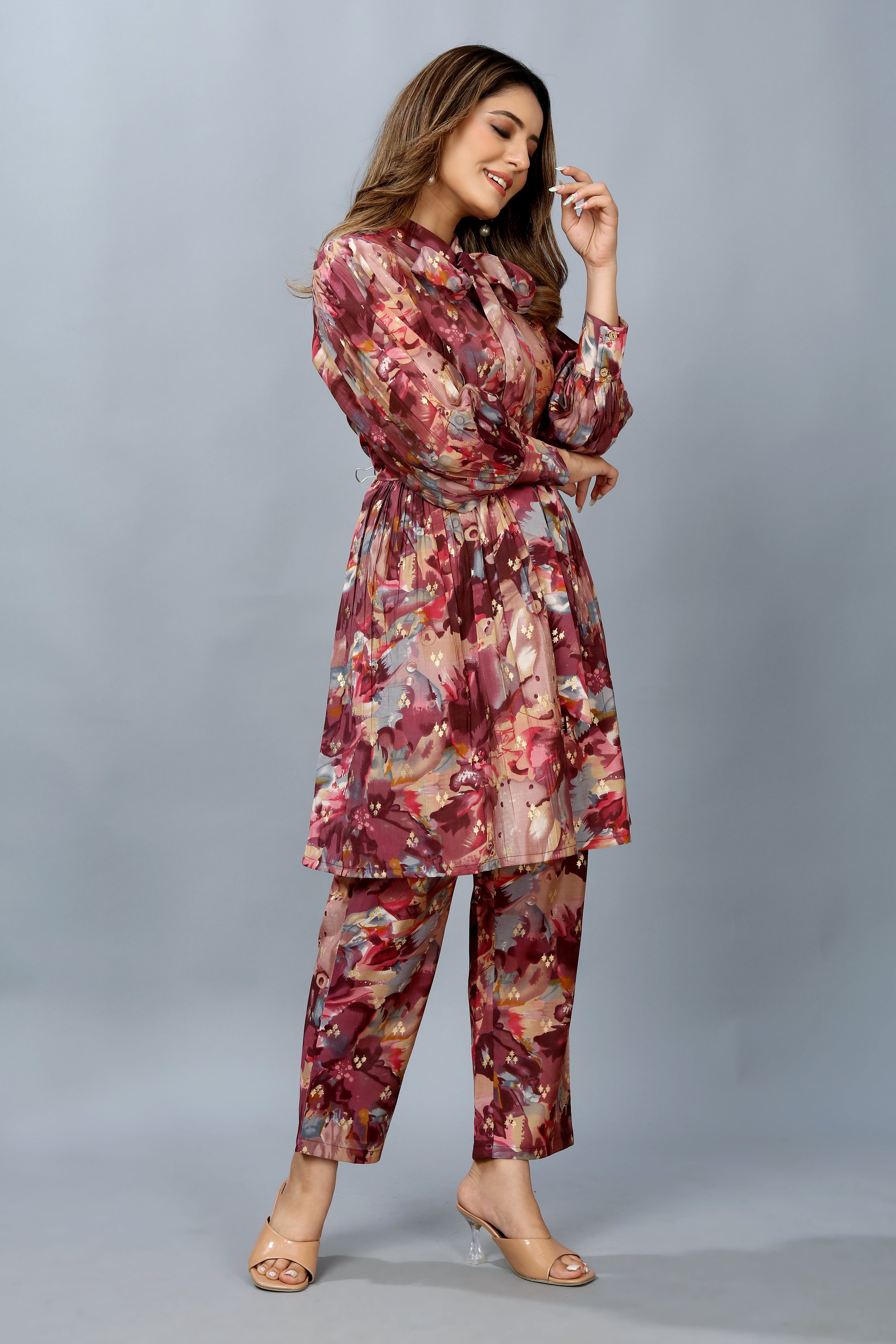 mauve printed co-ord set