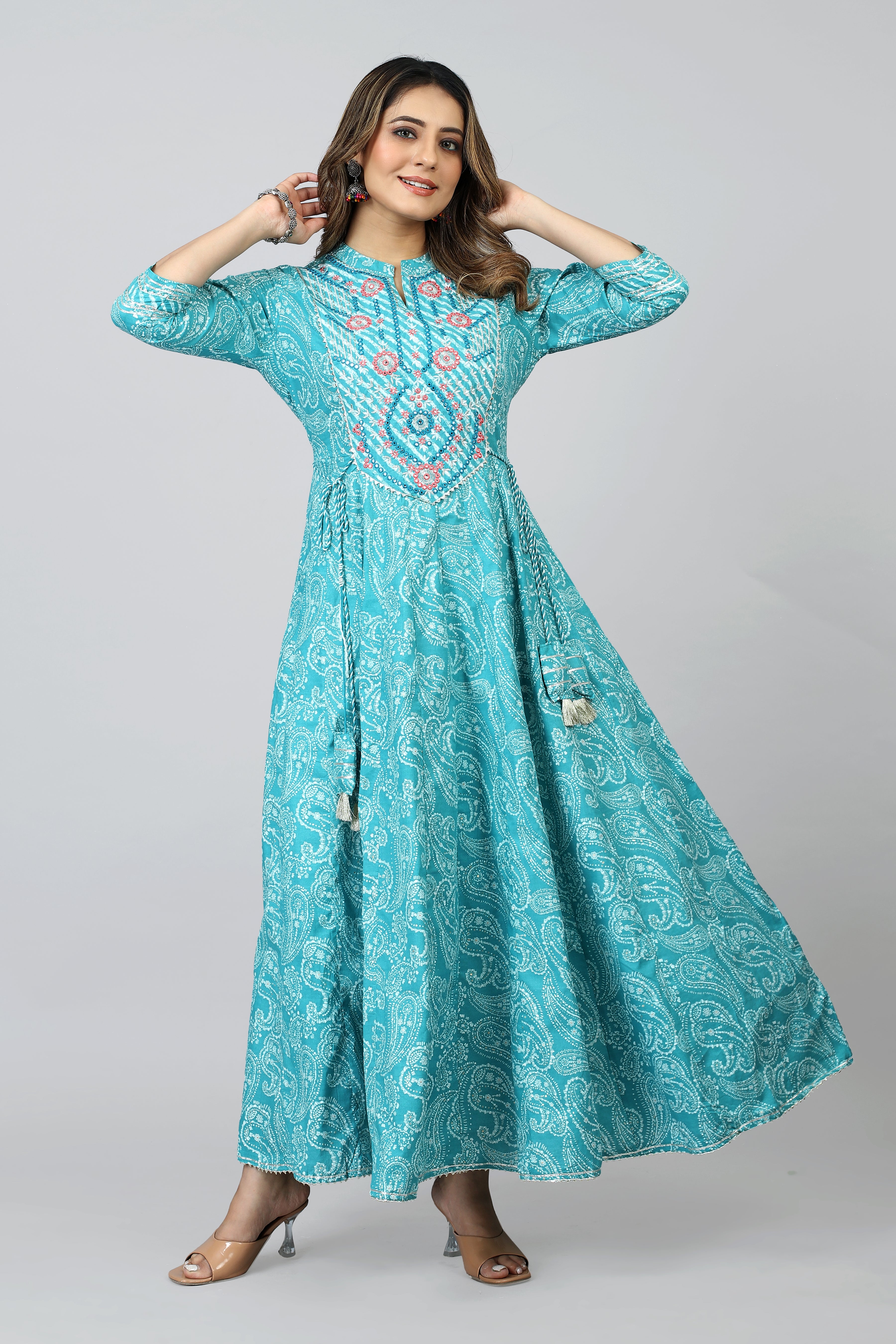 Womens Cotton Printed Anarkali Kurta