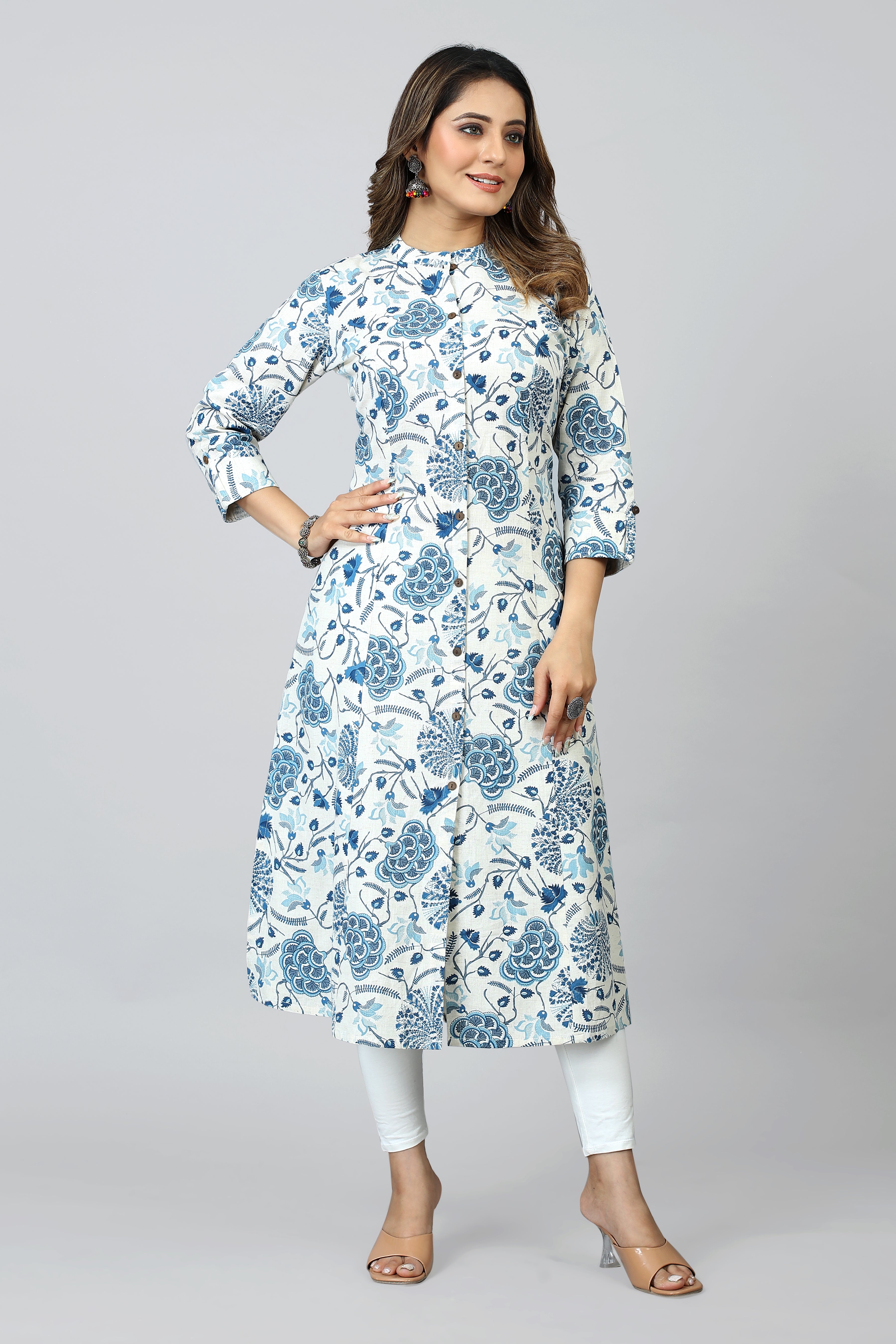 white colored a-line kurta