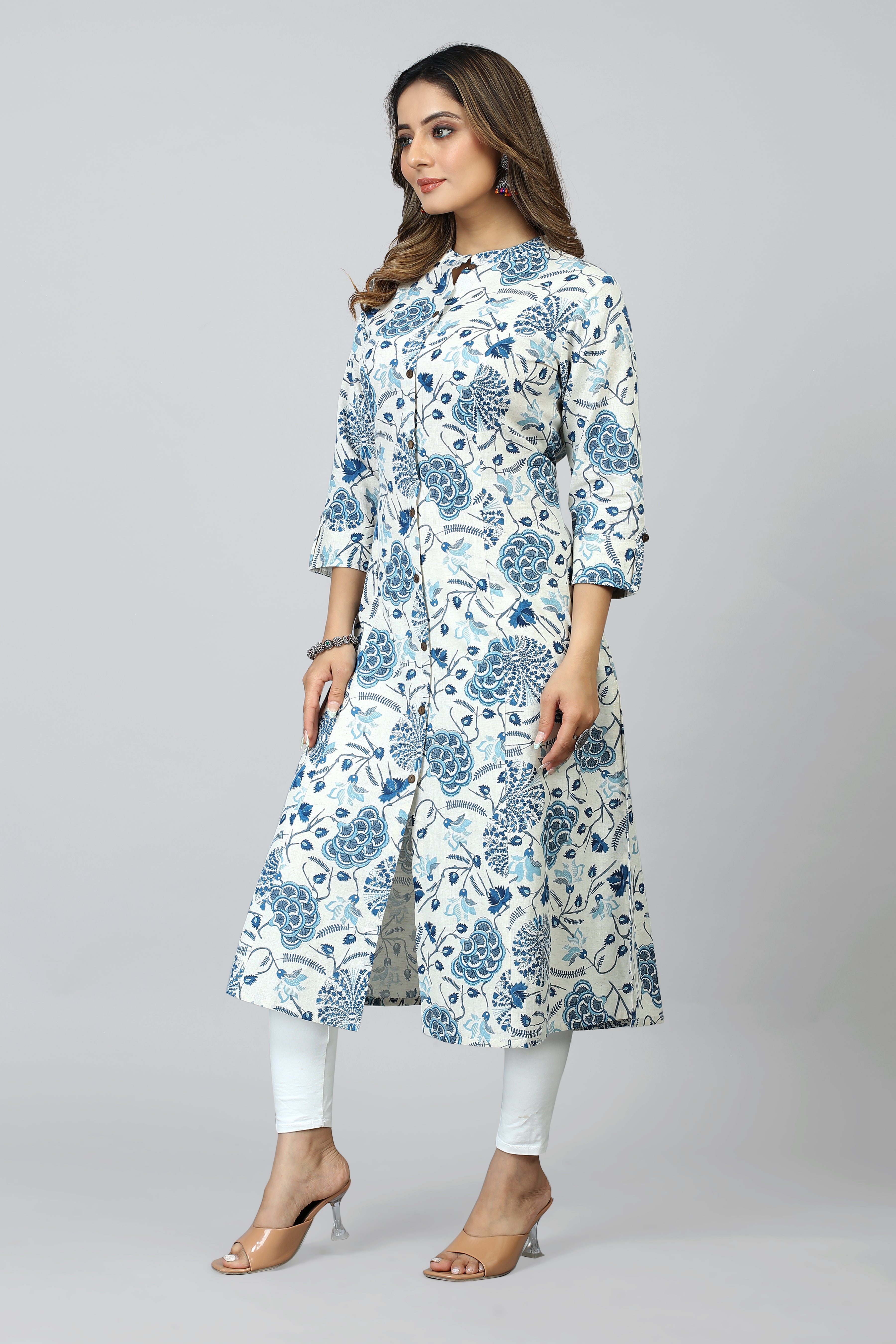 white colored a-line kurta