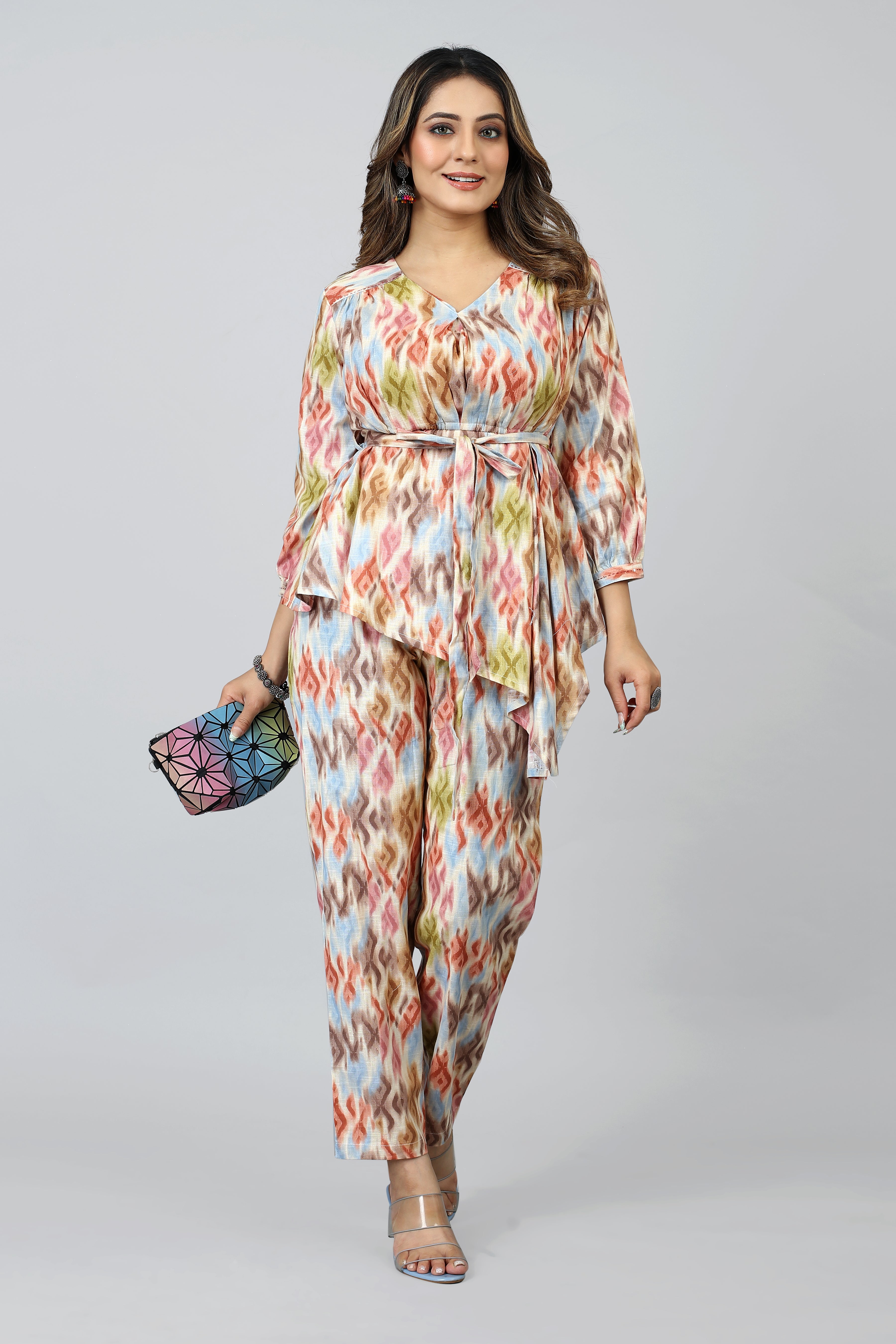 multi colored printed co-ord set