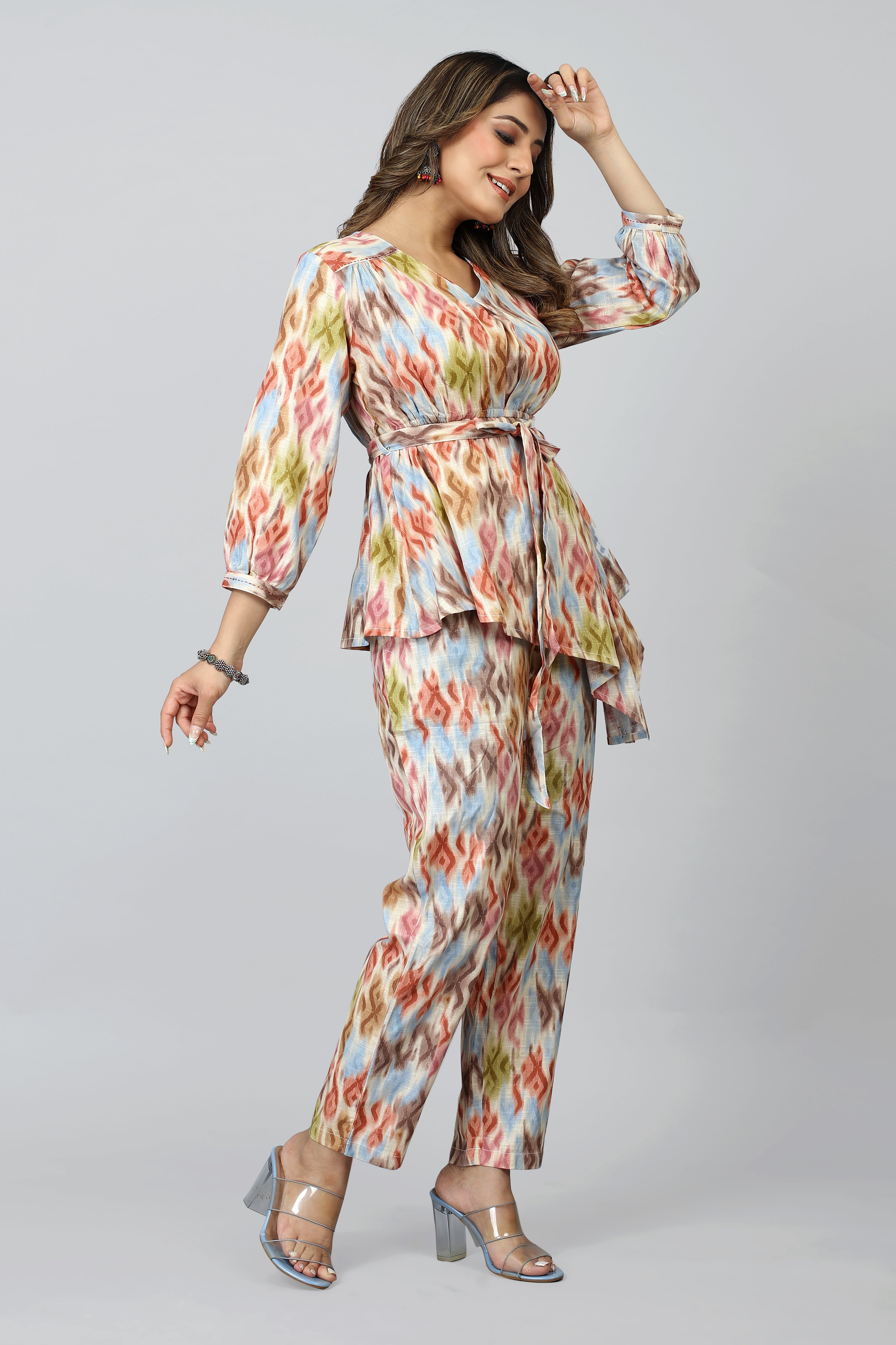 multi colored printed co-ord set