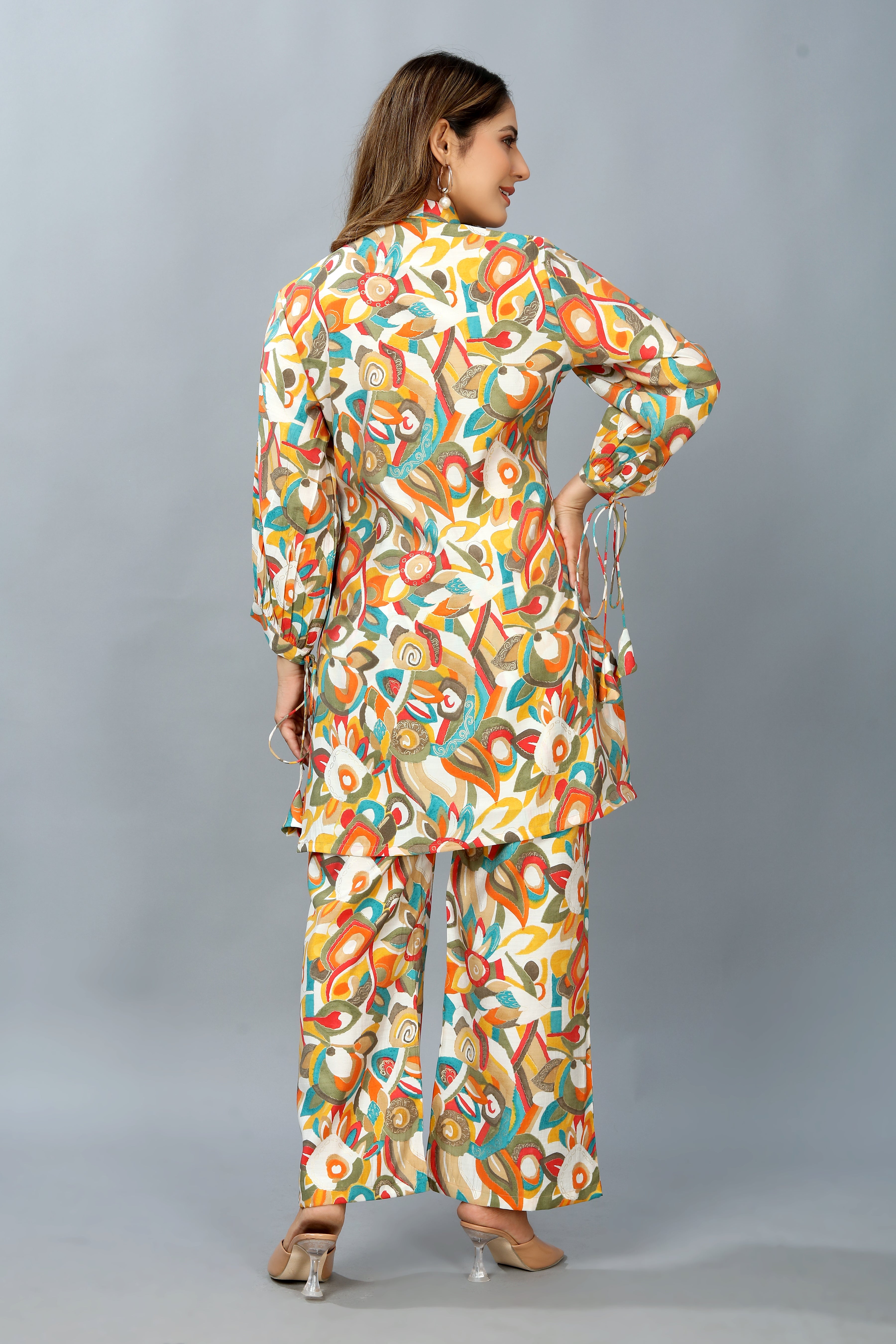 multi colored printed co-ord set