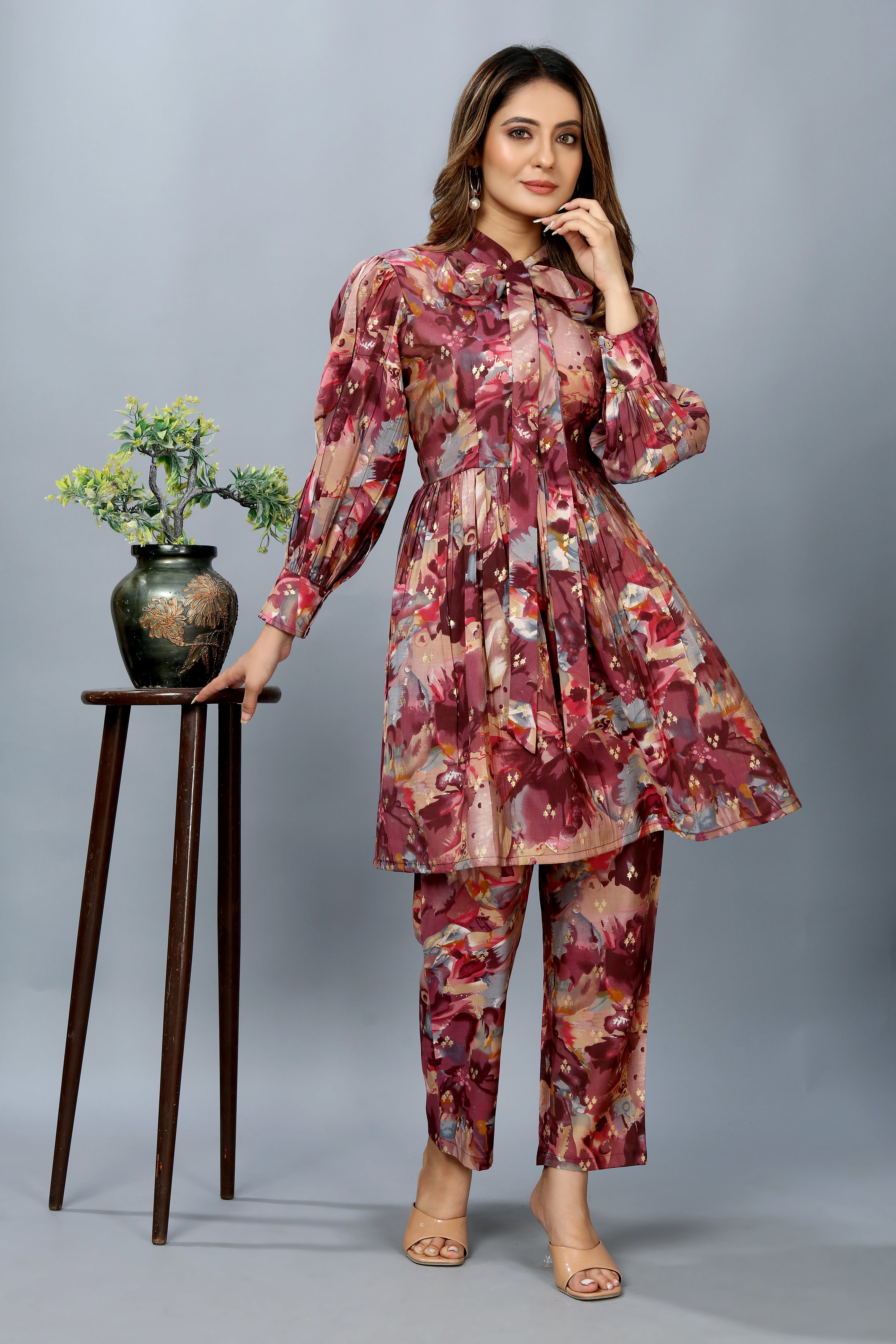 mauve printed co-ord set