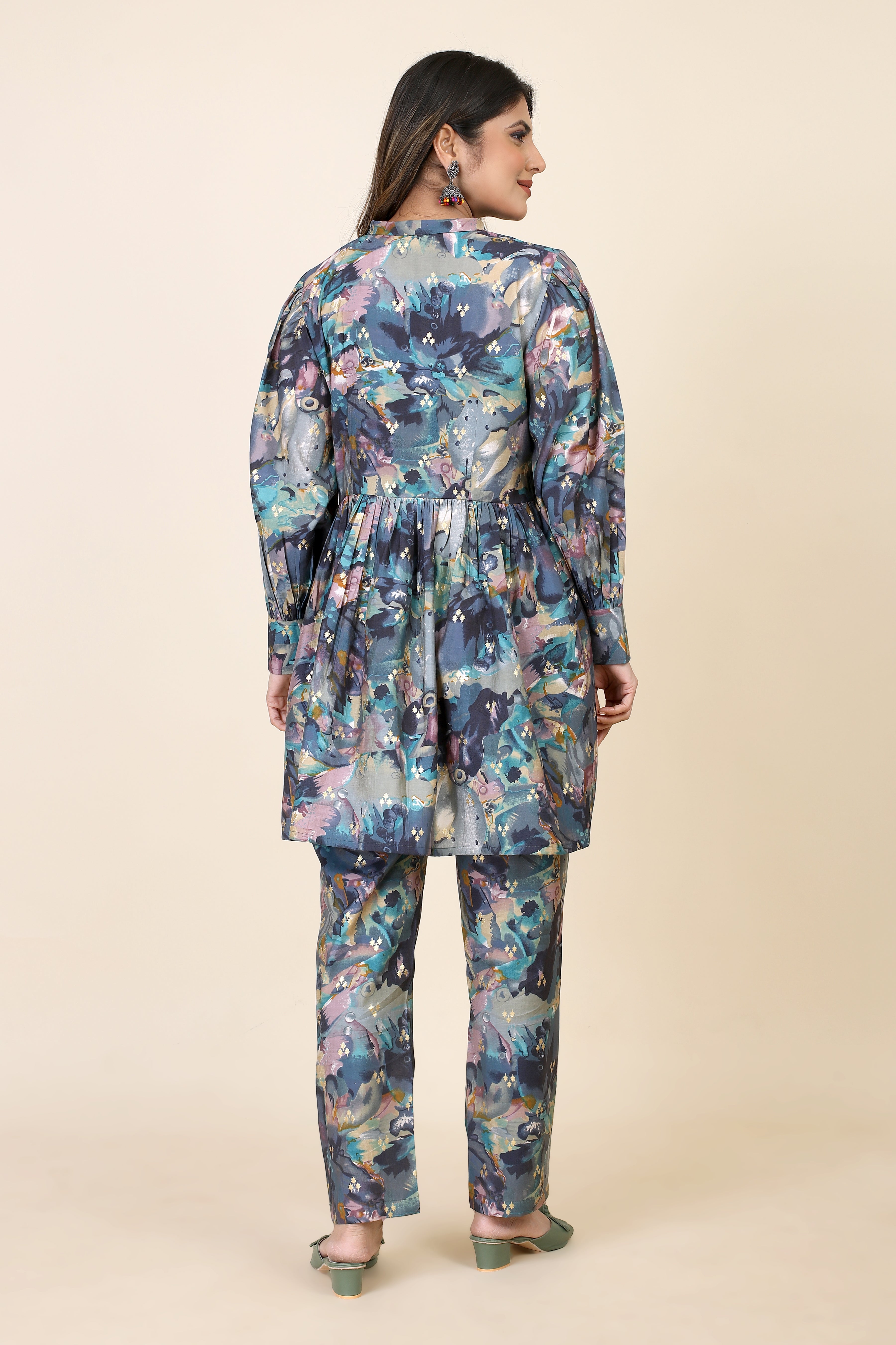 blue printed co-ord set