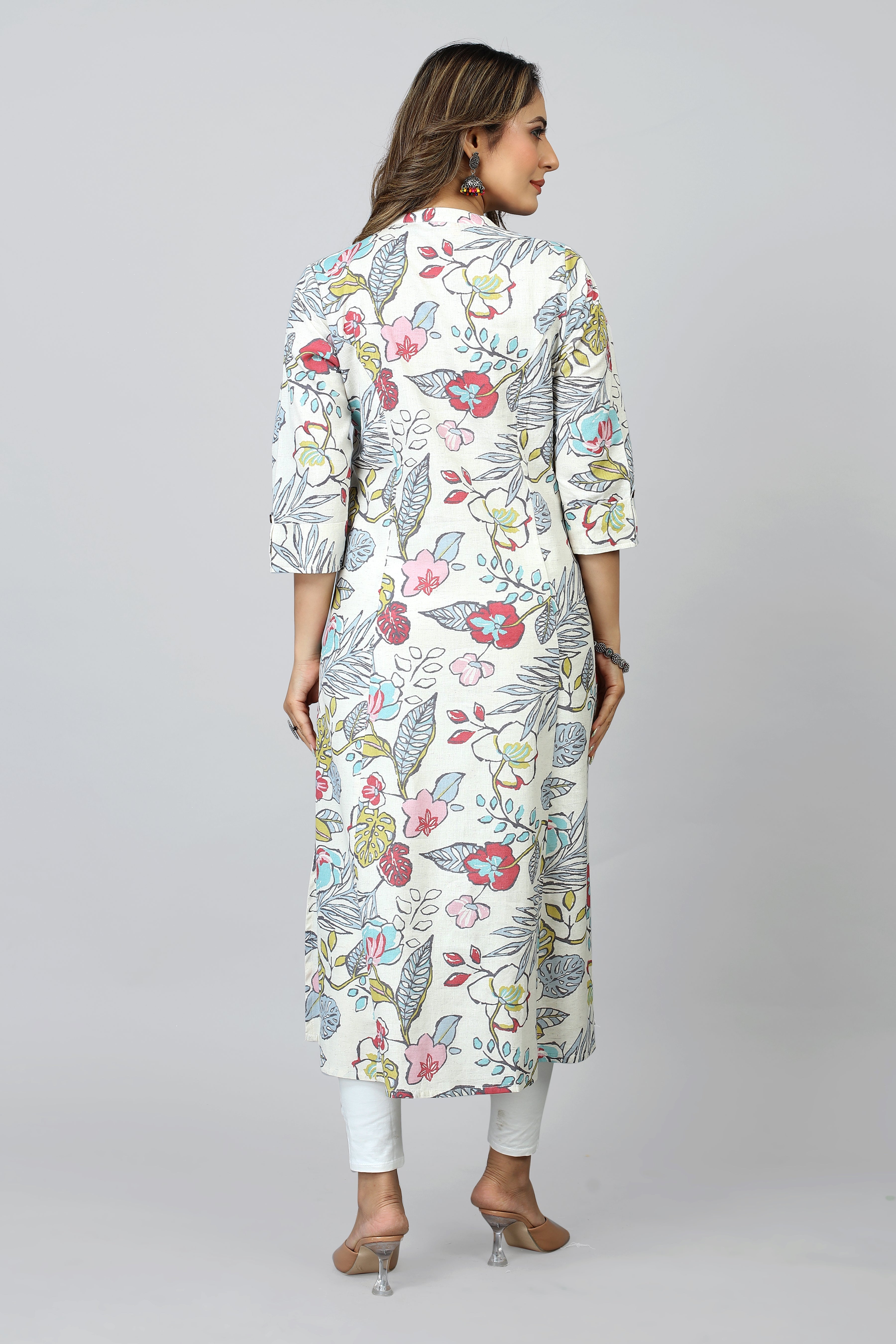 white colored a-line kurta